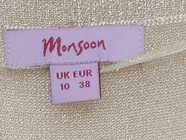 Image 4 of MONSOON Gold Knit Shrug Top – Size 10 – NEW!