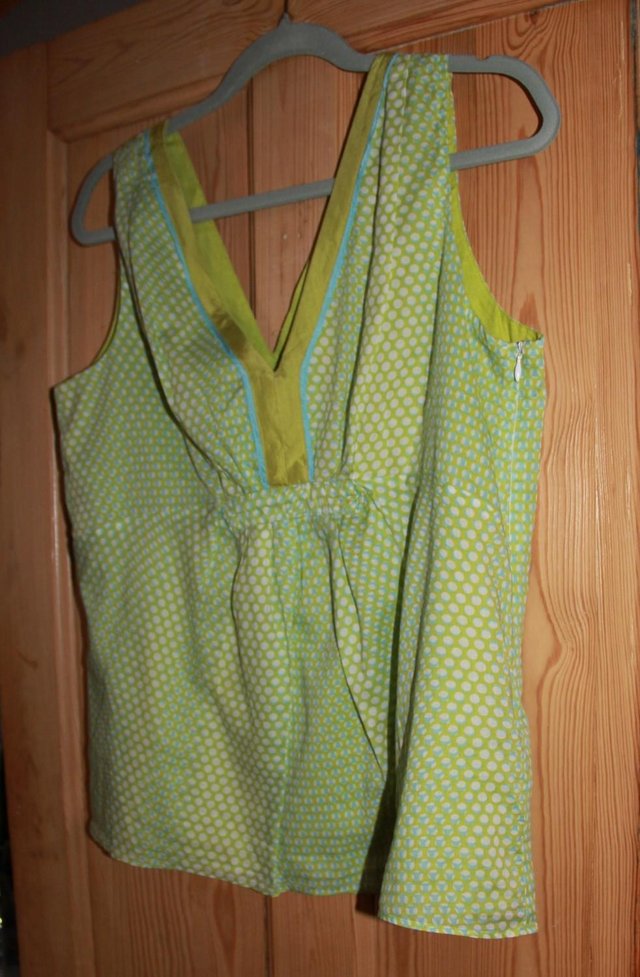 Image 4 of Monsoon Green Cotton Top Size 16