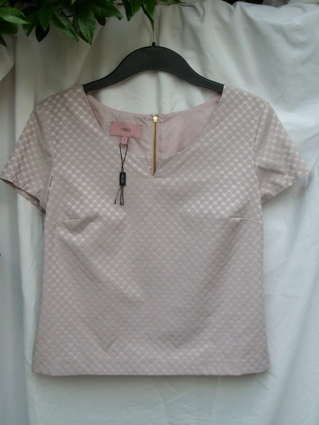 Image 5 of NEXT Pink Top With Subtle Spots – Size 12 – NEW!