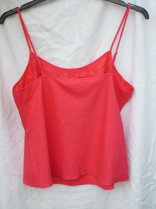 Image 5 of M&S Pink Linen Mix Vest Top – Size 16 NEW