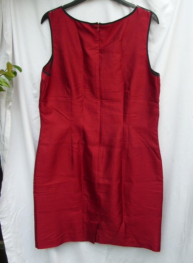 Image 5 of SILKLAND Red Silk Mini Dress – Size 10