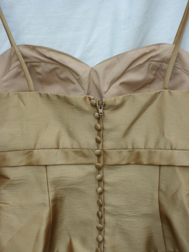 Image 5 of BELLA FORMALS Gold Bustier Top With Straps - Size 12 - NEW