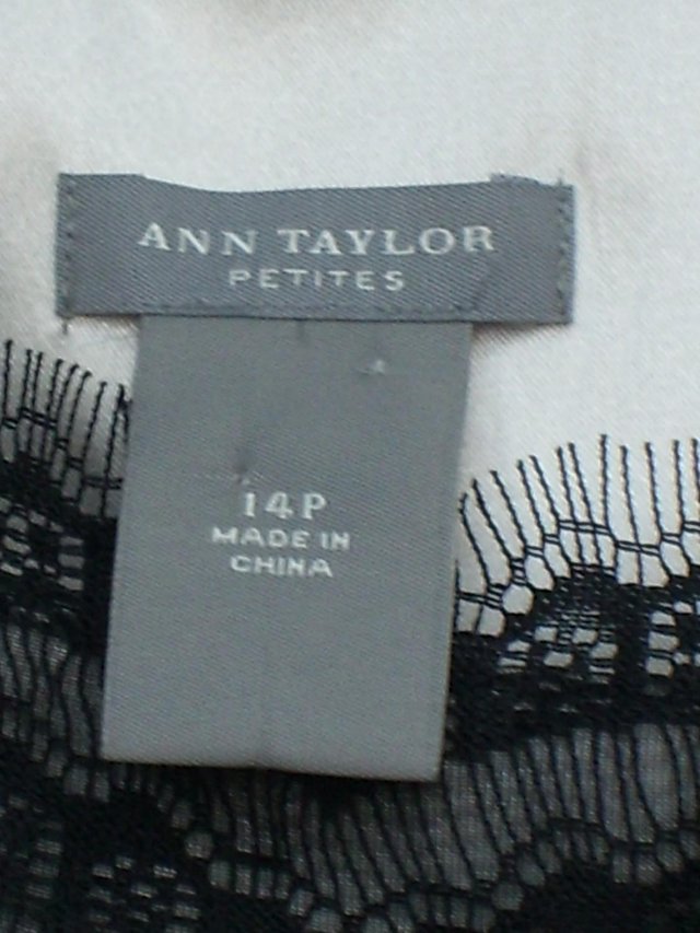 Image 5 of Ann Taylor Petite black lace top with velvet and bead/sequin