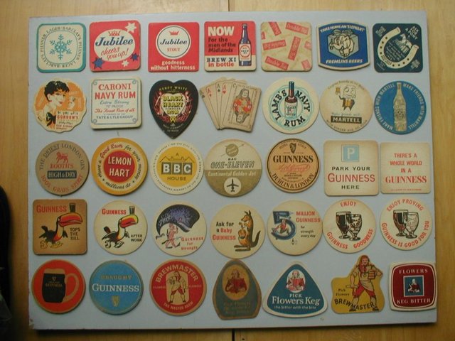 Preview of the first image of Beermat Vintage collection British/Eur from 1936-1984.