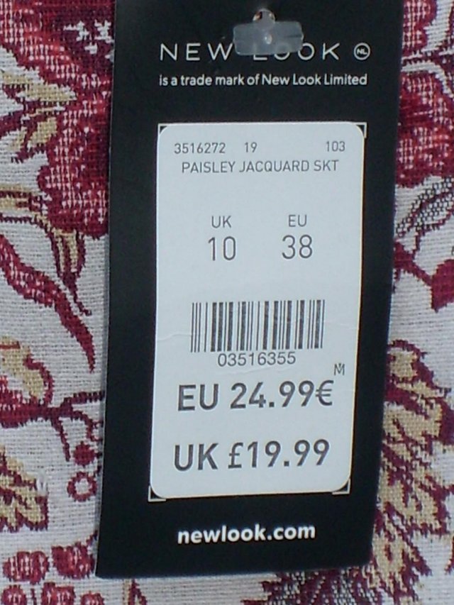 Image 4 of NEW LOOK Paisley Jacquard Mini Skirt – Size 10 - NEW