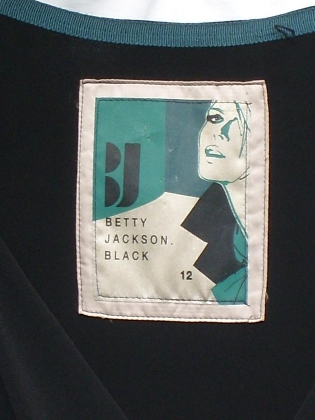 Image 5 of BETTY JACKSON Black/Grey Dress – Size 12