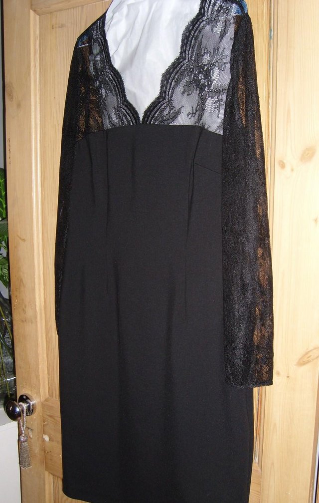 Image 4 of Hobbs Dress With Lace Top/Sleeves Size 14