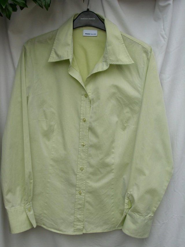 Image 4 of FRANK WALDER Pale Green Cotton Shirt – Size 16