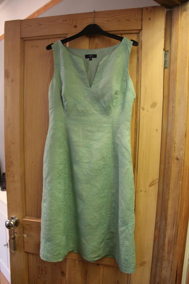 Image 4 of Jasper Conran Green Linen Dress Size 12