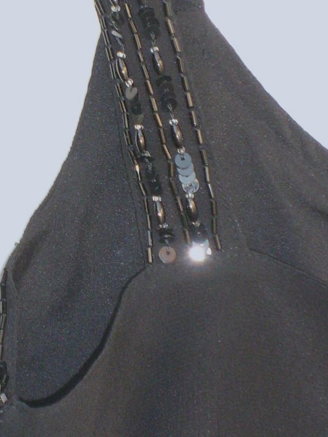 Image 4 of PRIMARK Black Beaded Crop Top – Size 12 NEW