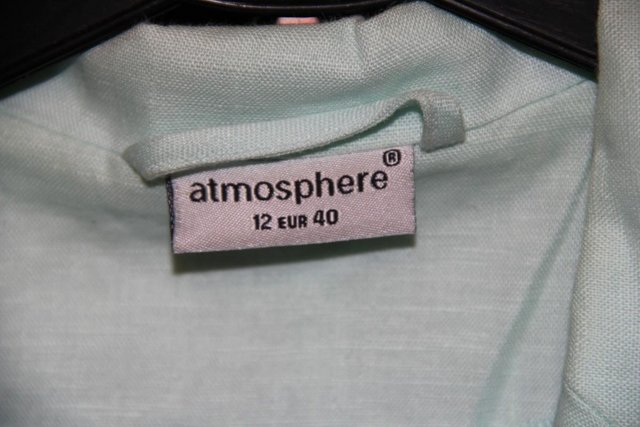Image 5 of Primark Aqua Lined Linen Jacket Top Size 12