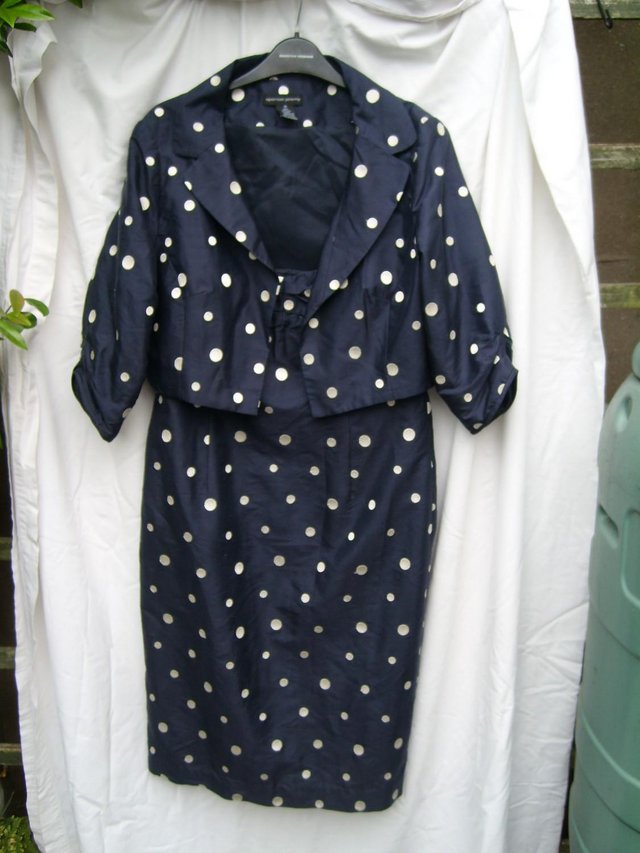 Image 5 of Spenser Jeremy Blue Silk Dress & Jacket Size 10