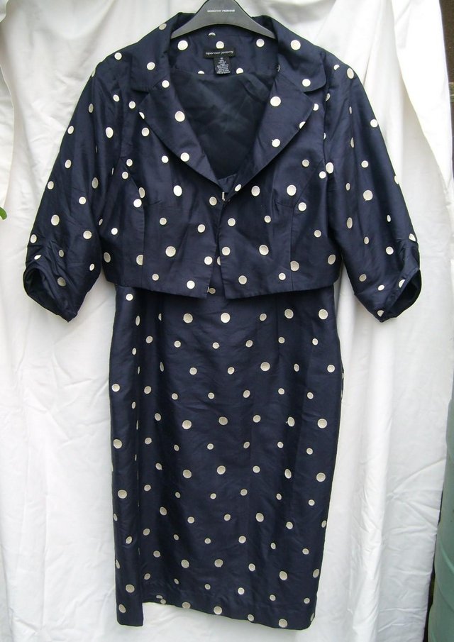 Image 7 of Spenser Jeremy Blue Silk Dress & Jacket Size 10