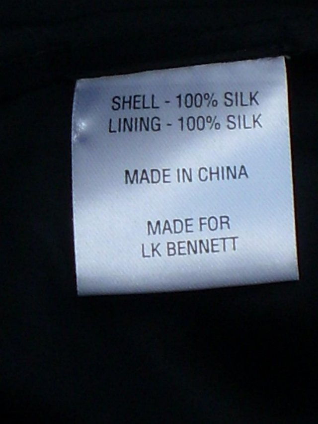 Image 6 of L K BENNETT Black Silk Dress – Size 8