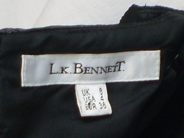 Image 7 of L K BENNETT Black Silk Dress – Size 8