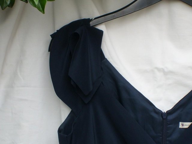 Image 3 of NANETTE LEPORE Navy Silk Sleeveless Top–Size 6/8