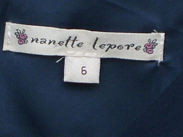 Image 5 of NANETTE LEPORE Navy Silk Sleeveless Top–Size 6/8