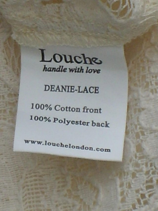 Image 3 of LOUCHE Cream Lace Sleeveless Top – Size 10