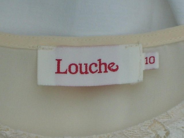 Image 4 of LOUCHE Cream Lace Sleeveless Top – Size 10