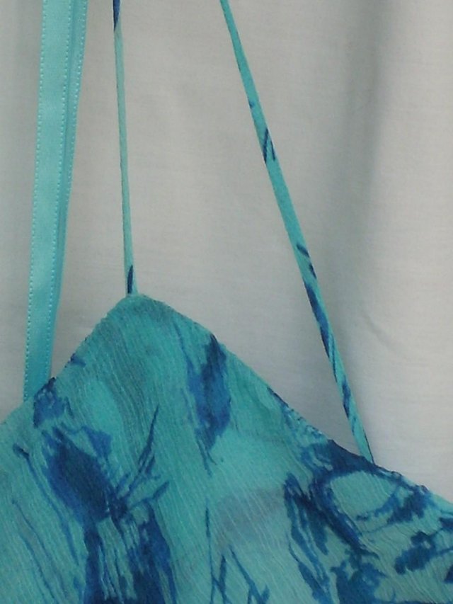 Image 5 of JEFF BANKS Turquoise Silk Dress-Size 18