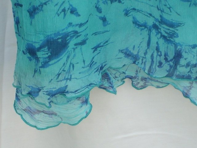 Image 6 of JEFF BANKS Turquoise Silk Dress-Size 18