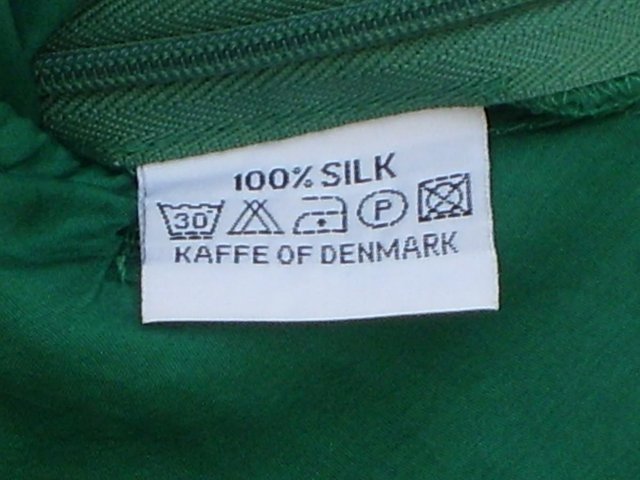 Image 3 of KAFFE OF DENMARK Green Silk Top-Size 12