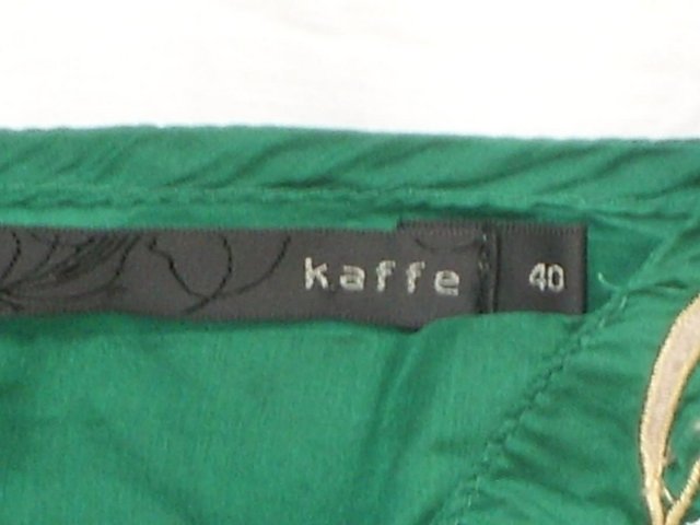 Image 4 of KAFFE OF DENMARK Green Silk Top-Size 12