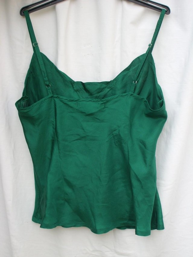 Image 6 of KAFFE OF DENMARK Green Silk Top-Size 12