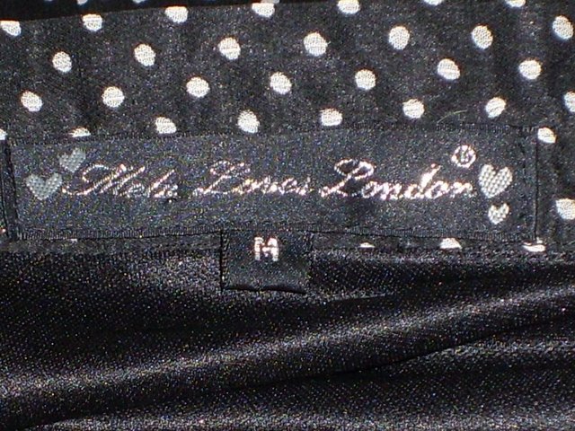 Image 5 of MELA LOVES LONDON Black Spotty Ruffle Dress – Size M/12