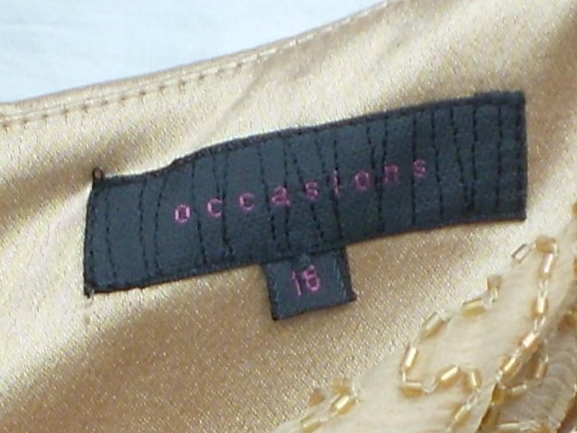 Image 6 of OCCASSIONS Gold Satin Evening Dress - Size 18