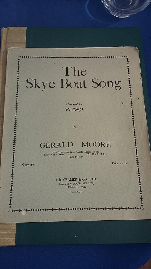 Preview of the first image of The Skye Boat Song - arranged by Gerald Moore for Piano 1949.