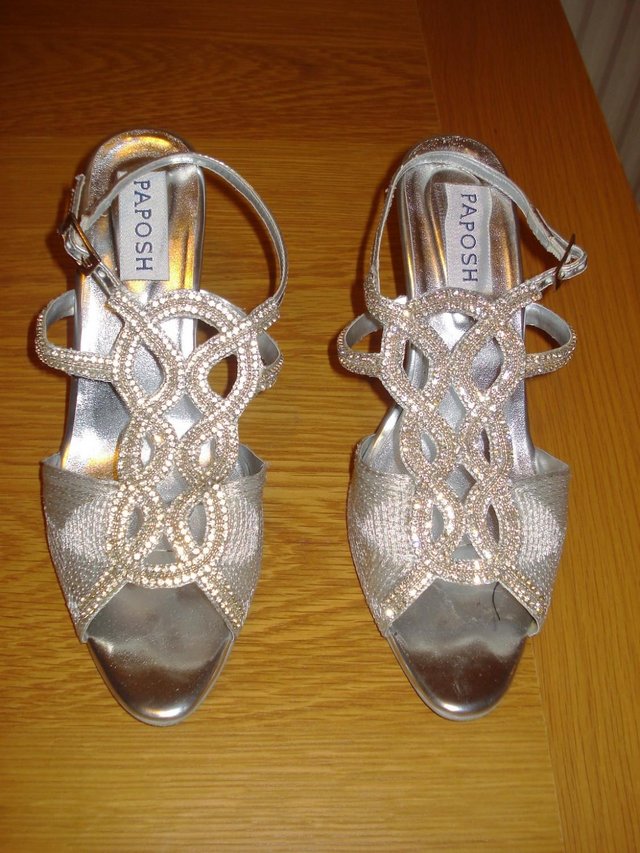 Image 2 of Ladies Diamante Sandals & Matching Clutch Bag in excel