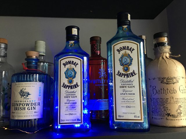 Preview of the first image of Upcycled gin bottles.