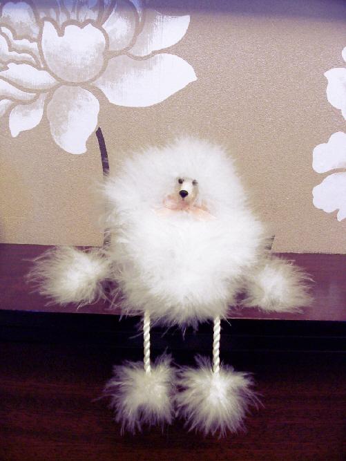 Preview of the first image of Cute Feathered Poodle Hanging Ornament.