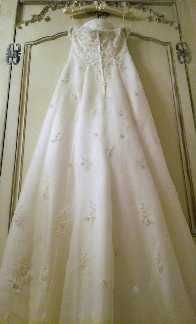 Image 3 of BRIDE TRUDY LEE WEDDING DRESS White Diamante Pearl DESIGNER