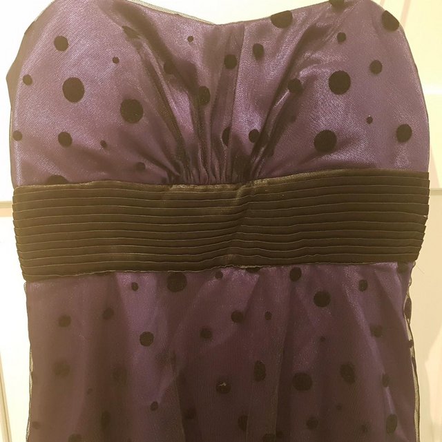 Image 3 of Full silky purple lining with black laced spotted cover and