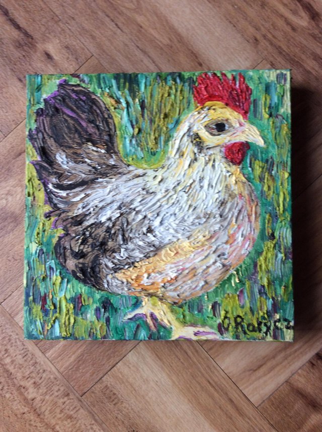 Preview of the first image of Original oil painting of hen.