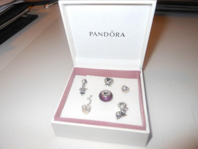 Preview of the first image of Pandora Silver Charms - Crown, Lock & Key.