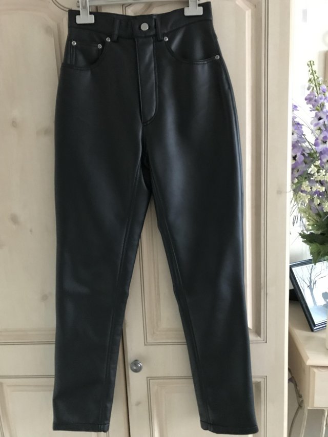 Image 2 of New PVC Black Leather look trousers