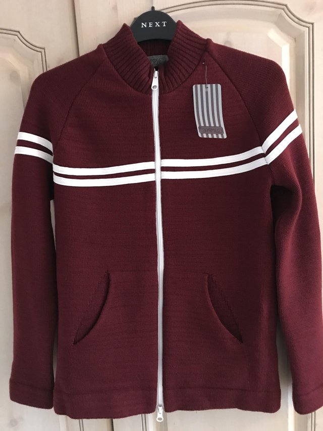 Image 2 of Brand New Burgundy zip up cardigan, still with label