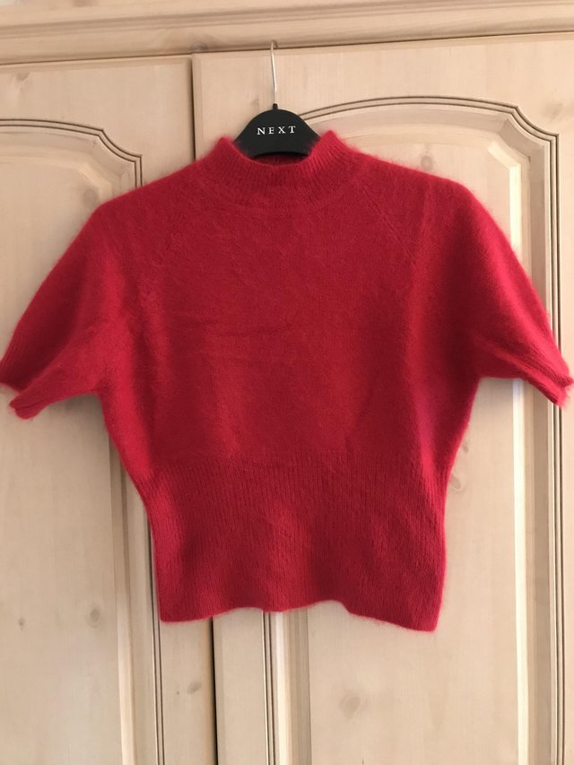 Preview of the first image of Principles Petite Brand New Angora Red Fluffy Jumper.