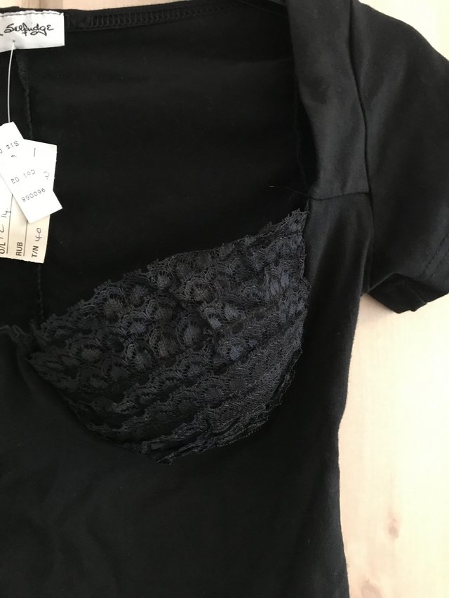 Image 2 of New Miss Selfridge Sexy Black Top, Black laced Cups