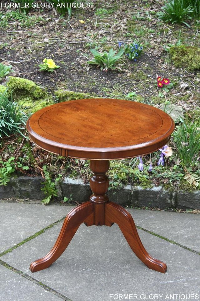 Image 3 of A YEW WOOD SIDE OCCASIONAL COFFEE LAMP PHONE TEA WINE TABLE