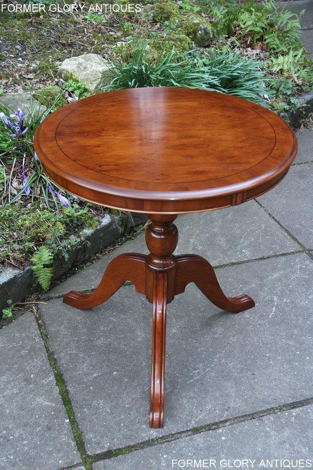 Image 5 of A YEW WOOD SIDE OCCASIONAL COFFEE LAMP PHONE TEA WINE TABLE
