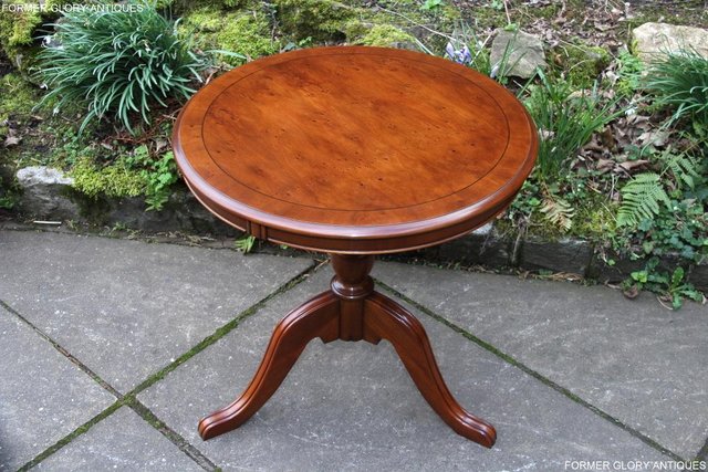 Image 6 of A YEW WOOD SIDE OCCASIONAL COFFEE LAMP PHONE TEA WINE TABLE