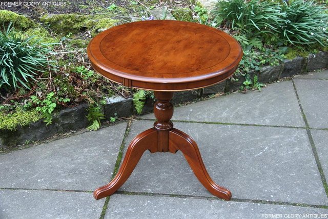 Image 10 of A YEW WOOD SIDE OCCASIONAL COFFEE LAMP PHONE TEA WINE TABLE