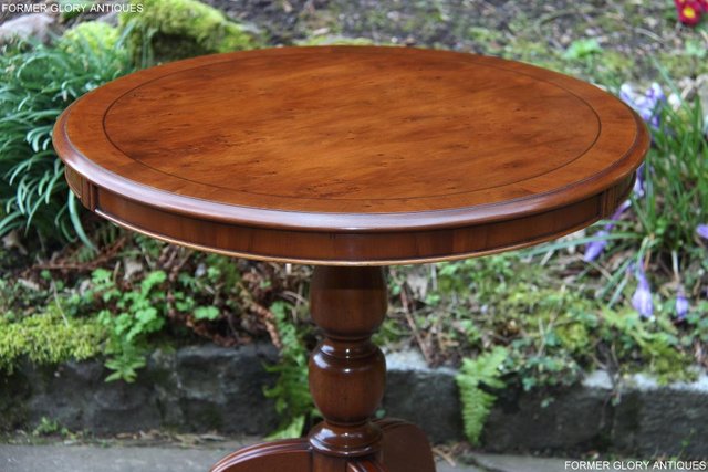 Image 11 of A YEW WOOD SIDE OCCASIONAL COFFEE LAMP PHONE TEA WINE TABLE
