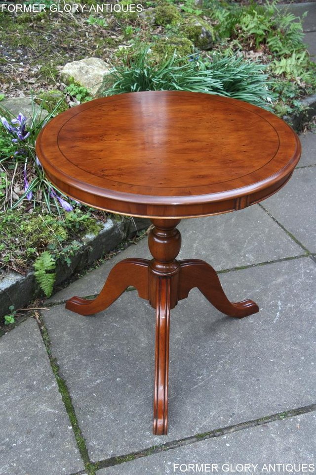 Image 14 of A YEW WOOD SIDE OCCASIONAL COFFEE LAMP PHONE TEA WINE TABLE