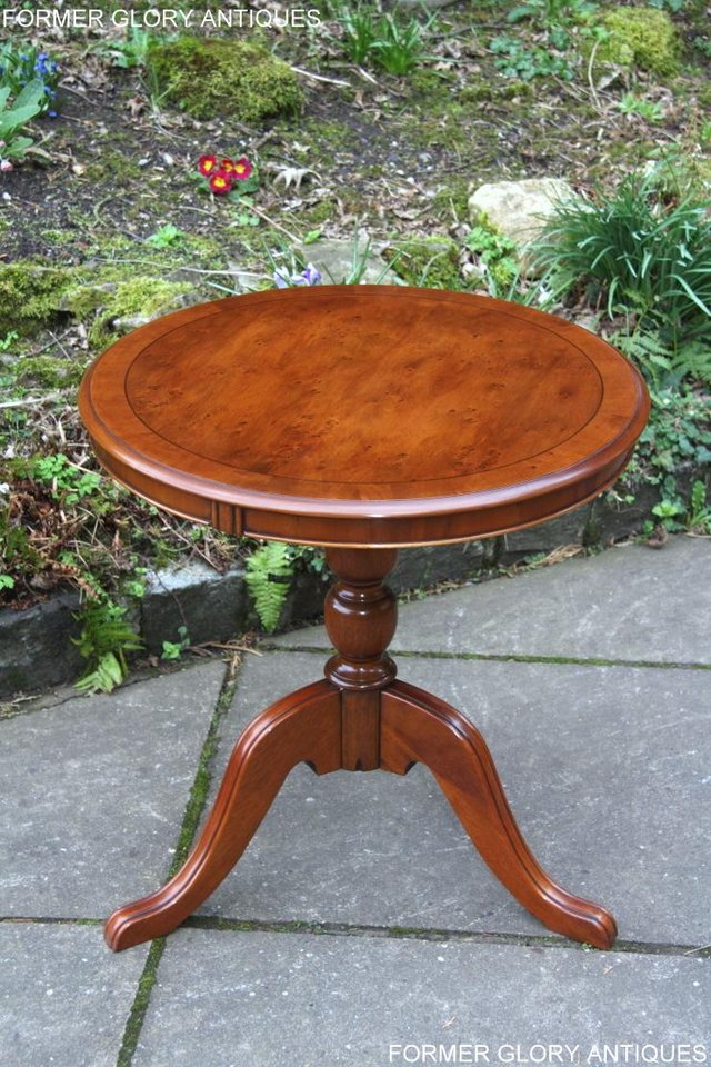 Image 24 of A YEW WOOD SIDE OCCASIONAL COFFEE LAMP PHONE TEA WINE TABLE