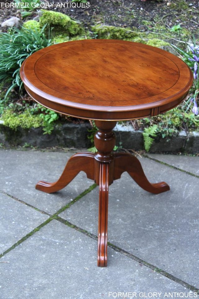 Image 41 of A YEW WOOD SIDE OCCASIONAL COFFEE LAMP PHONE TEA WINE TABLE